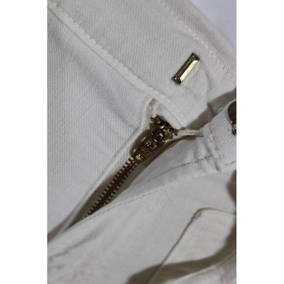 Mother White Womens Zipper Fly Mid Rise Skinny Cropped Jeans White Size 24 - Picture 4 of 7